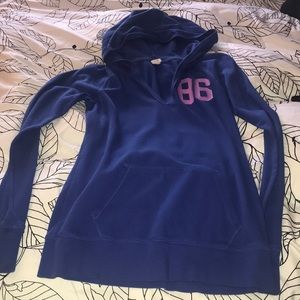 Blue thermal PINK hoodie
